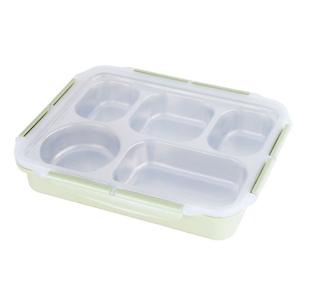 Lunch Box 5 Compartment Stainless Steel Large Container