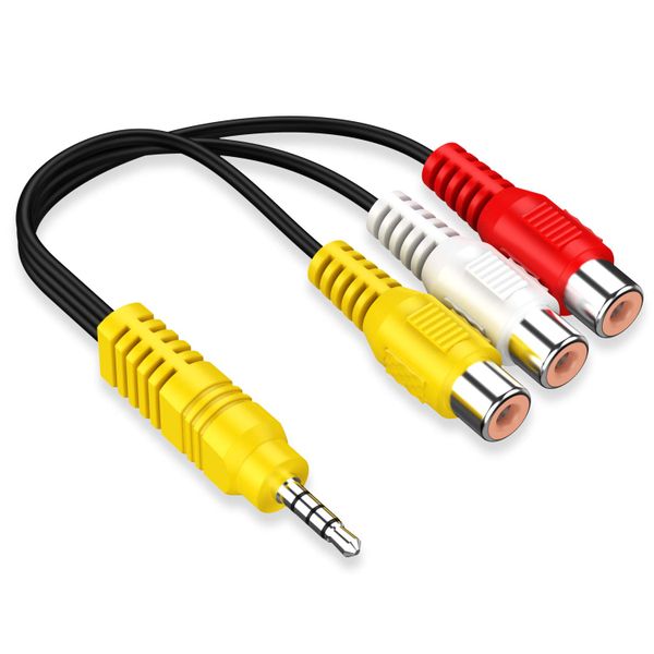 3.5MM to 3 RCA Cable Video AV Component Adapter for TCL TV 23cm