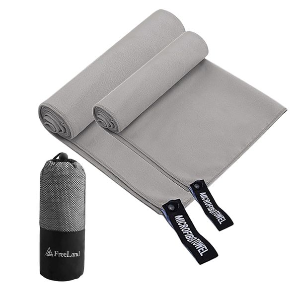 Camping Sport Microfibre Super Absorbent Travel Towel Set with Round Bag