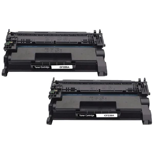 Black Toner Cartridge (2 Pack) for HP CF226A # 26A/26/26A/226/226A