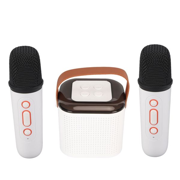 Mini Karaoke Machine, 2 Mics, White