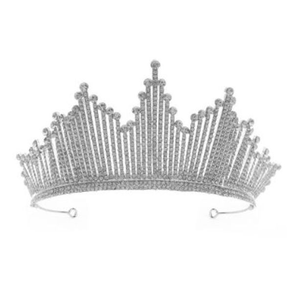 Olive Tree - Rhinestone Crystal Styled Tiara 34 - Bridal / Formal - Silver