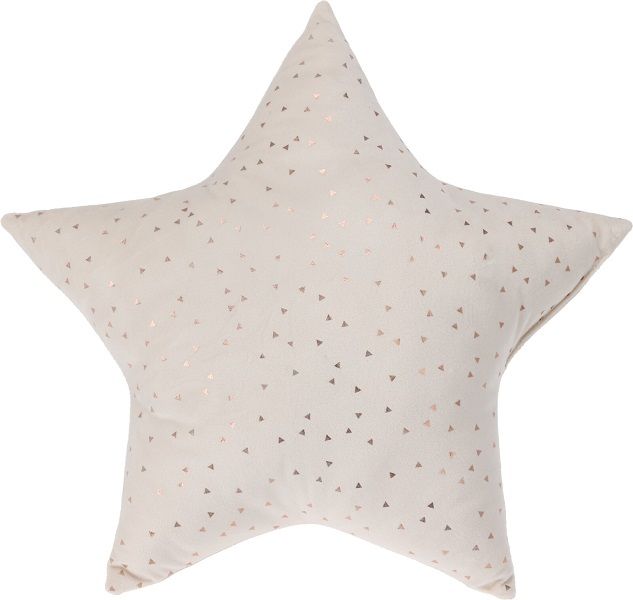 White Star Throw Pillow with Gold Foil 36x39cm