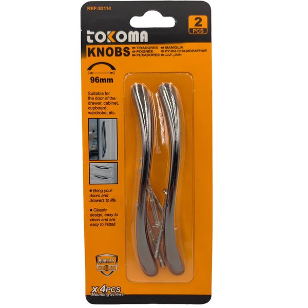 Tokoma 2-Pack Chrome Knobs (96mm) for Drawers/Cabinets