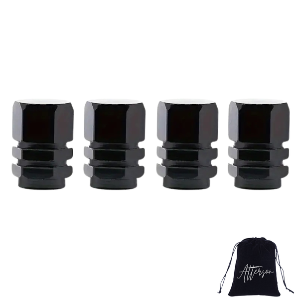 Atterson Aluminium Tyre Styling Valve Caps Dustless Universal Fit - 4 Pack