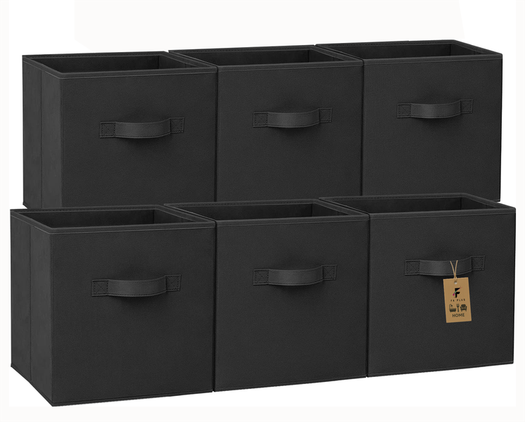 FA PLUS 6 packs Large Storage Bags, Heavy Duty Fabric Storage Organizer
