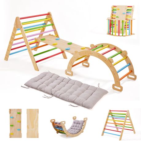 Chenshia Triangle Climber Set Toddler Wooden Climbing Toys with Soft Mat | Shop Today. Get it Tomorrow! | takealot.com