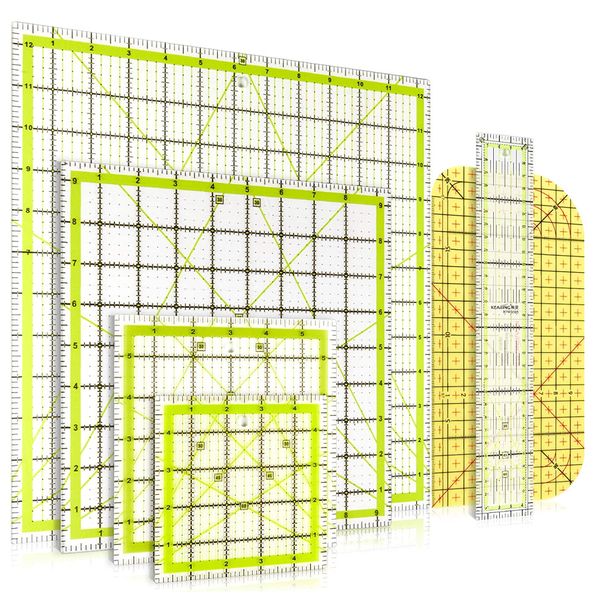 Craft Multifunctional Square Acrylic Quilting Fabric Cutting Ruler Set Of 6
