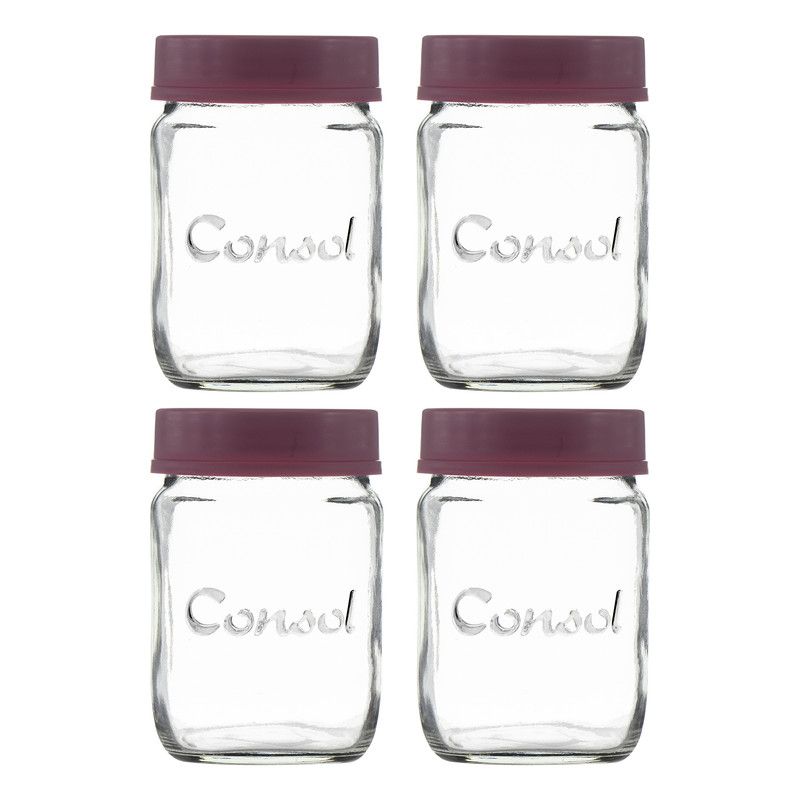 Consol Jar With Pink Lid, 250Ml 4Pack Shop Today. Get it Tomorrow