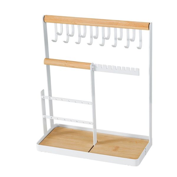Creative 15 Hooks 25 Earrings Holes Jewelry Stand Necklace Holder Organizer