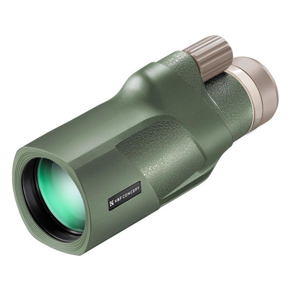 K&amp;F 12X50 BAK4 HD Monocular Waterproof, Easy Focus Tripod Mount - Green