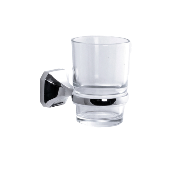 Kirk Aqua Coral Zinc Chrome Removable Glass Tumbler Holder
