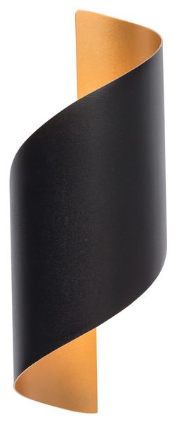 Ribbon Shaped Modern Matt Black Up/Down LED Wall Light - L565 Black/Gold