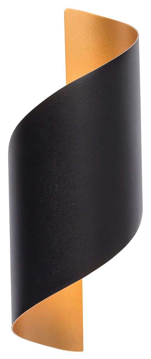 Ribbon Shaped Modern Matt Black Up/Down LED Wall Light - L565 Black/Gold