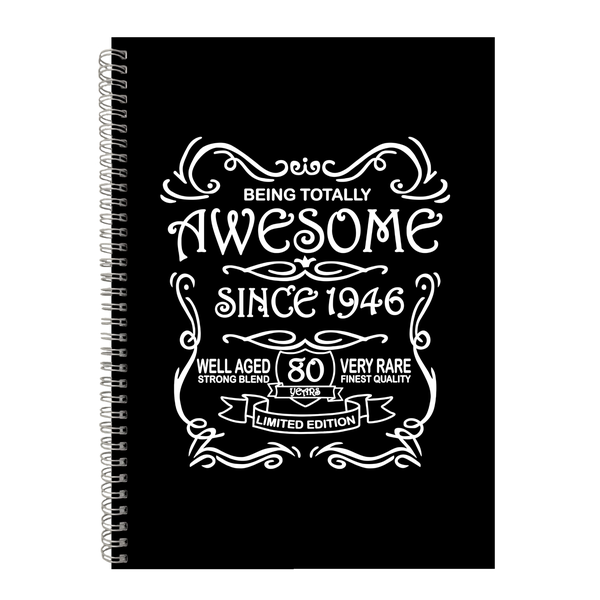 80 Years Old Awesome Since 1946 Birthday Writing Book Notepad Notebook A4