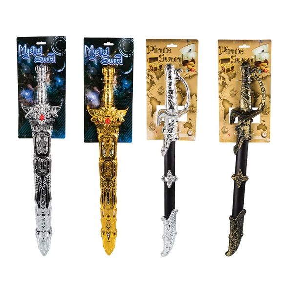 Boys Sword Playset - 2x Mystical Swords (51cm) &amp; 2x Pirate Swords (51cm)