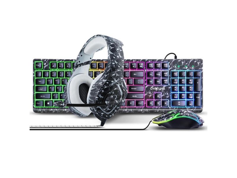 Onikuma TZ3002 3-in-1 RGB Wired Keyboard, Mouse &amp; Headset Gaming Combo