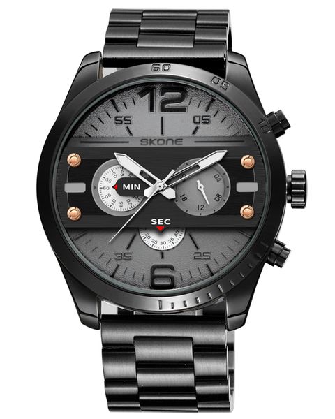 Skone Costa Men's Watch Stainless Steel Link Strap - Silver