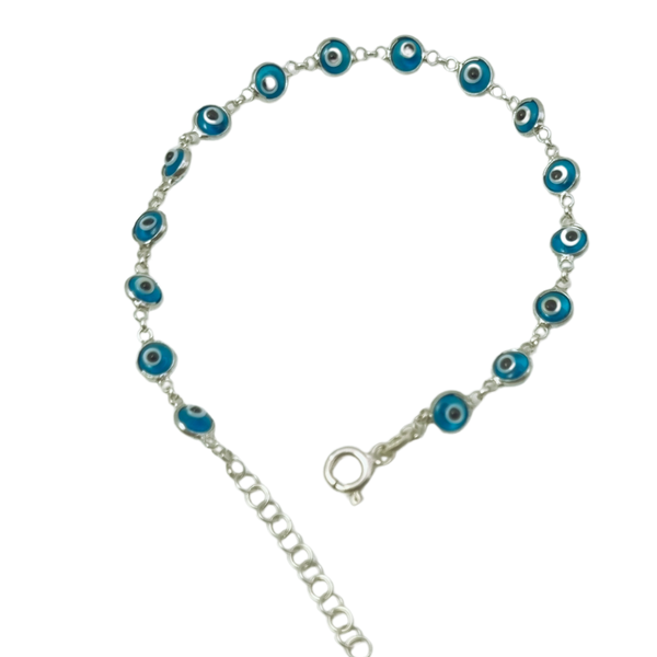 Evil Eye beaded 925 Sterling Silver Bracelet