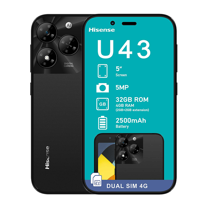 Hisense U43 4G Dual Sim 32GB Vodacom Network Locked - Black