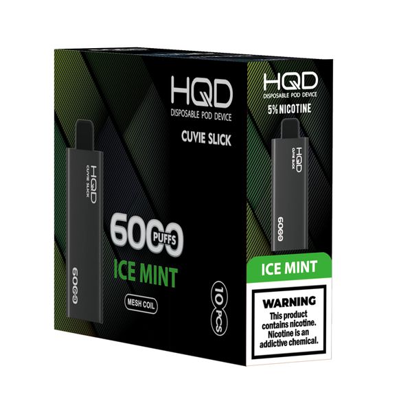 HQD Cuvie Slick 6000 Puff Disposable - Ice Mint - (10 Pack)