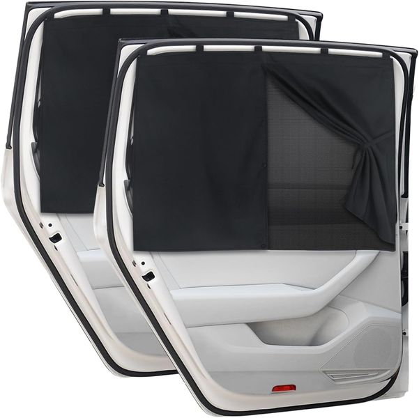 71x47CM Universal Magnetic Car Windows Sunshade Double Layer Stretch-to-fit