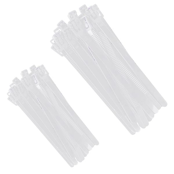 Tool Reusable Multisize Heavy Duty Nylon White Cable Ties Set of 200