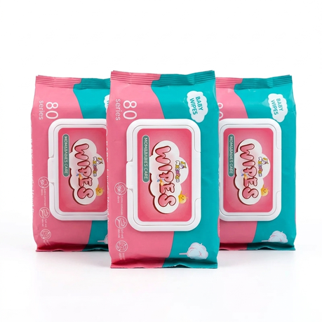 Premium Baby Wipes - Gentle Care 80-Count Pack (Set of 3) Image