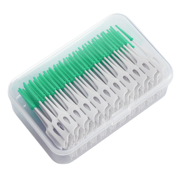 OQIMAX 220Pieces Interdental Brush,Dual-Use Dental Floss Sticks,Soft Rubber