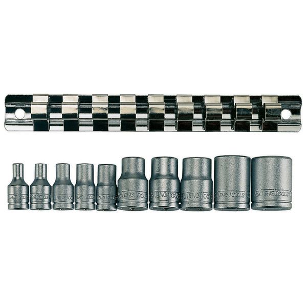 TengTools - 10 Piece 1/4" &amp; 3/8" Drive Tx-E Socket Set on Rail - M3814