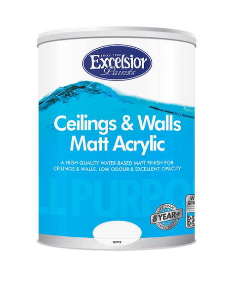 Excelsior All Purpose Ceilings &amp; Wall Matt Acrylic 5lt