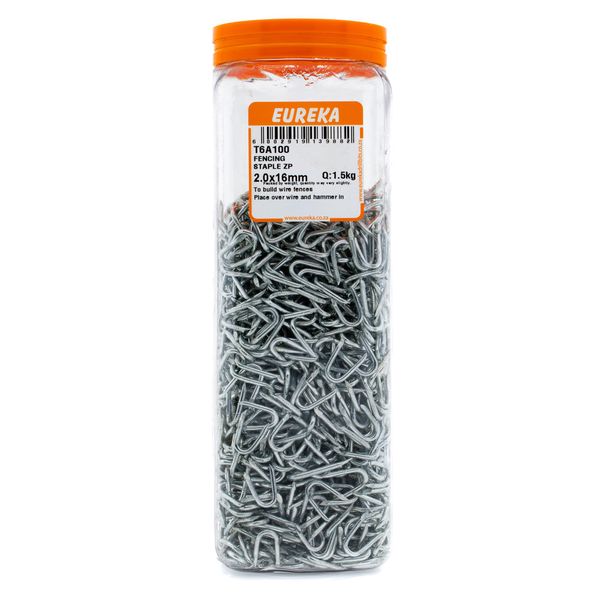 EUREKA Fencing Staple Zinc Plated 2 x 16mm Q:15k T6A100