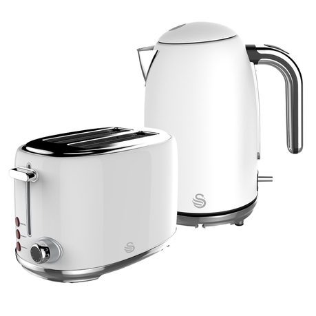 Swan 1,7 Litre cordless Kettle & 2 Slice Toaster Pearl White | Buy Online in South Africa | takealot.com