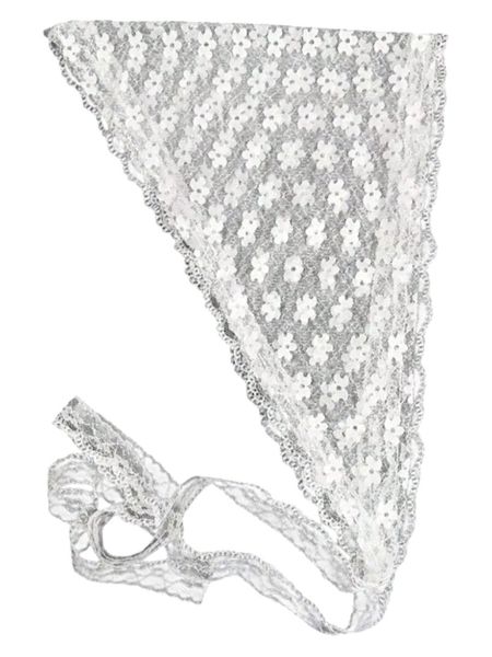 Women French Lace Head Scarf - White