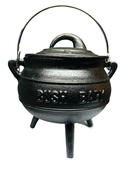 Bushbaby Cast Iron Potjie Pot Size with Lid Serves 2 Black Oil Coating