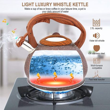 2023,2.5l Whistling Tea Kettle With Ergonomic Handle Stainless Steel Kettle  Induction Tea Kettle Whistling Kettle For All Gas Hobs Hobs