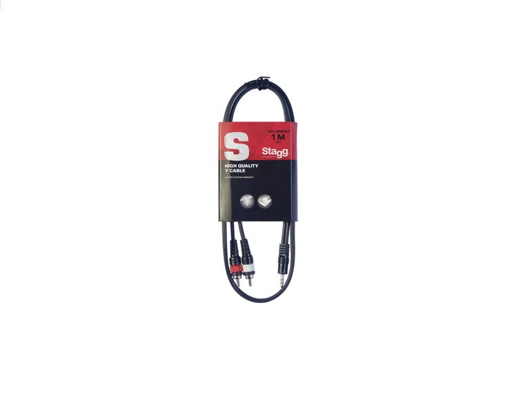 STAGG Y-Cable - Mini Stereo Jack to 2x RCA, 1m