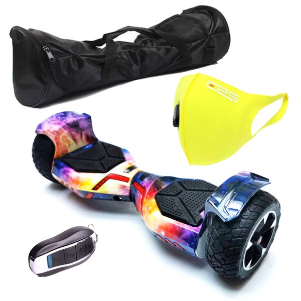 Self Balance Scooter8.5"Hoverboard-OffRoad-Foglights-Remote-Bag- Galaxy Blu
