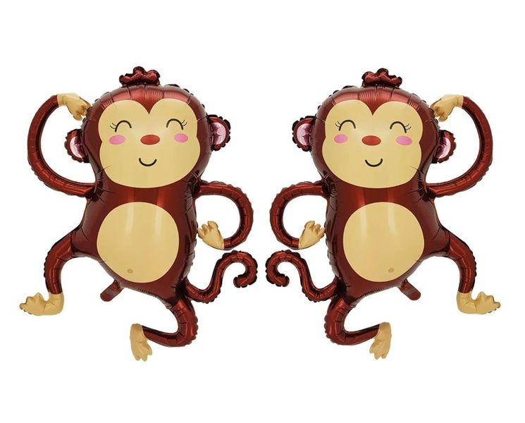 Jungle Adventure Balloons - 2 Pack of 3D Monkey Foil Balloons