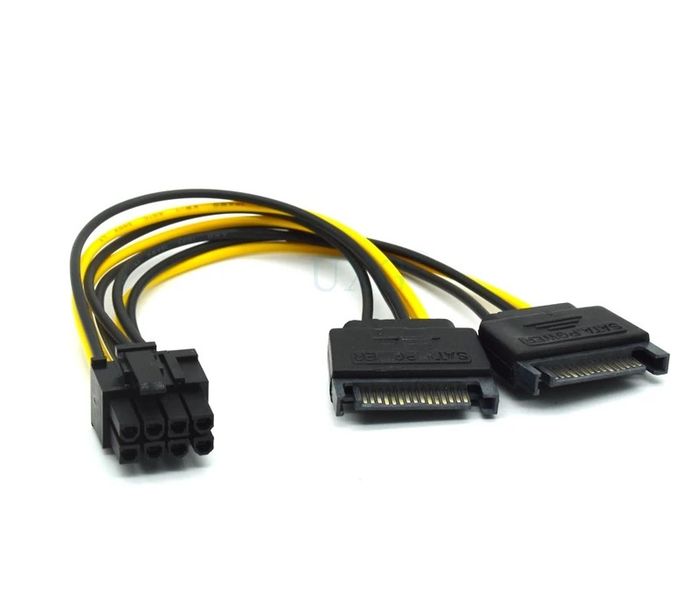 Dual SATA to PCI-E Power Cable 15Pin SATA to 8 pin / 6 pin Power cable