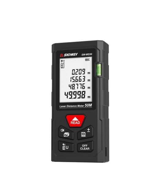 50M Laser Measuring Tool, 2mm Accuracy,99 Data Records, Backlit LCD Display
