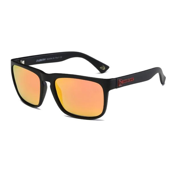 Dubery High Quality Polarized Sunglasses - Red &amp; Matt Black