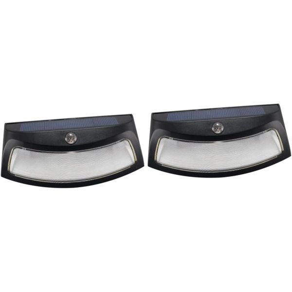 2pcs Led Solar Wall Light Outdoor Sensor Lamp White Light Solar Powered
