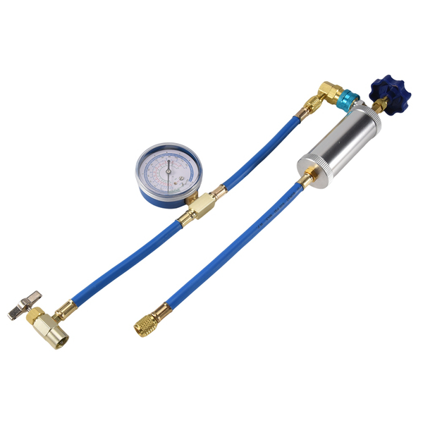 Air Conditioner A/C Oil Injector Tool with Gauge R12 R134A Adapter