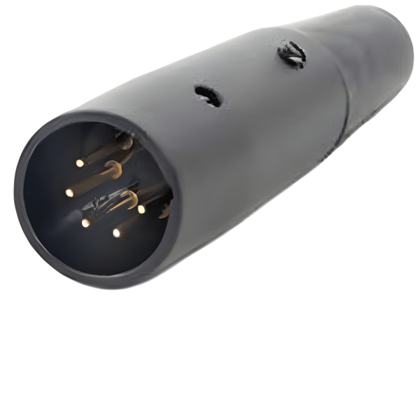 XLR-A5MBAU 5-Pin Inline Male XLR Cable Plug Black Gold-Plated