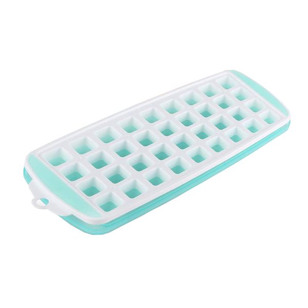 36 Grids Ice Cube Tray Molds With Lids - Light Green
