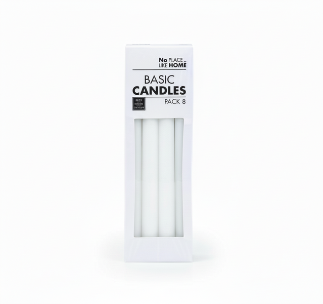 No Place Like Home Unscented White Dinner Candles 22.5 cm 8 Piece