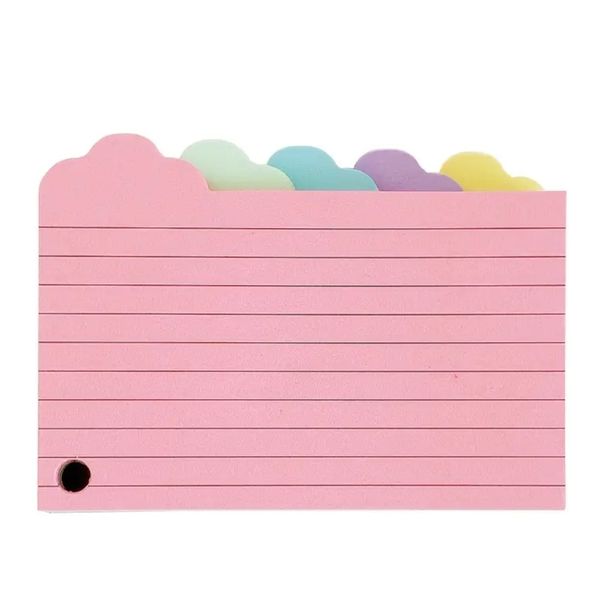 Craft DIY Colourful Ruled Revision Flash Cards 125pcs &amp; Binding Ring (12cm)