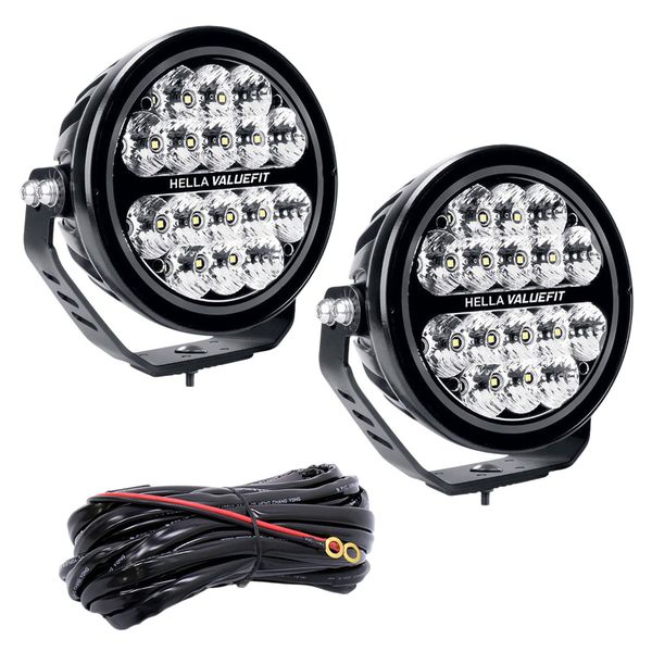 Hella VF7209 9" LED Super Nova 2.0 Spot Lights Set Including Wiring Harness