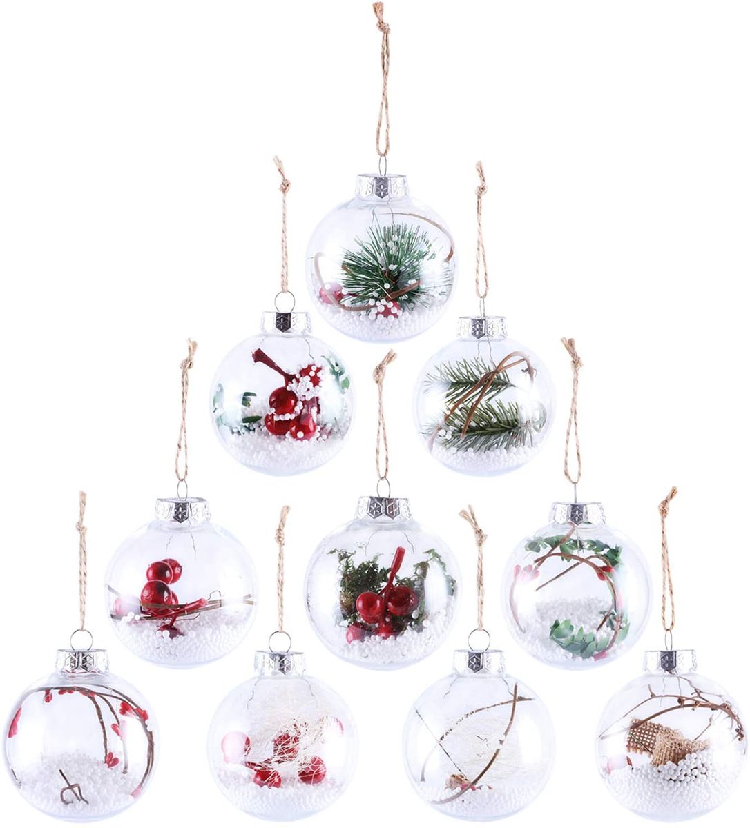 TopKi Christmas Baubles Transparent Baubles Christmas Tree -tree ...